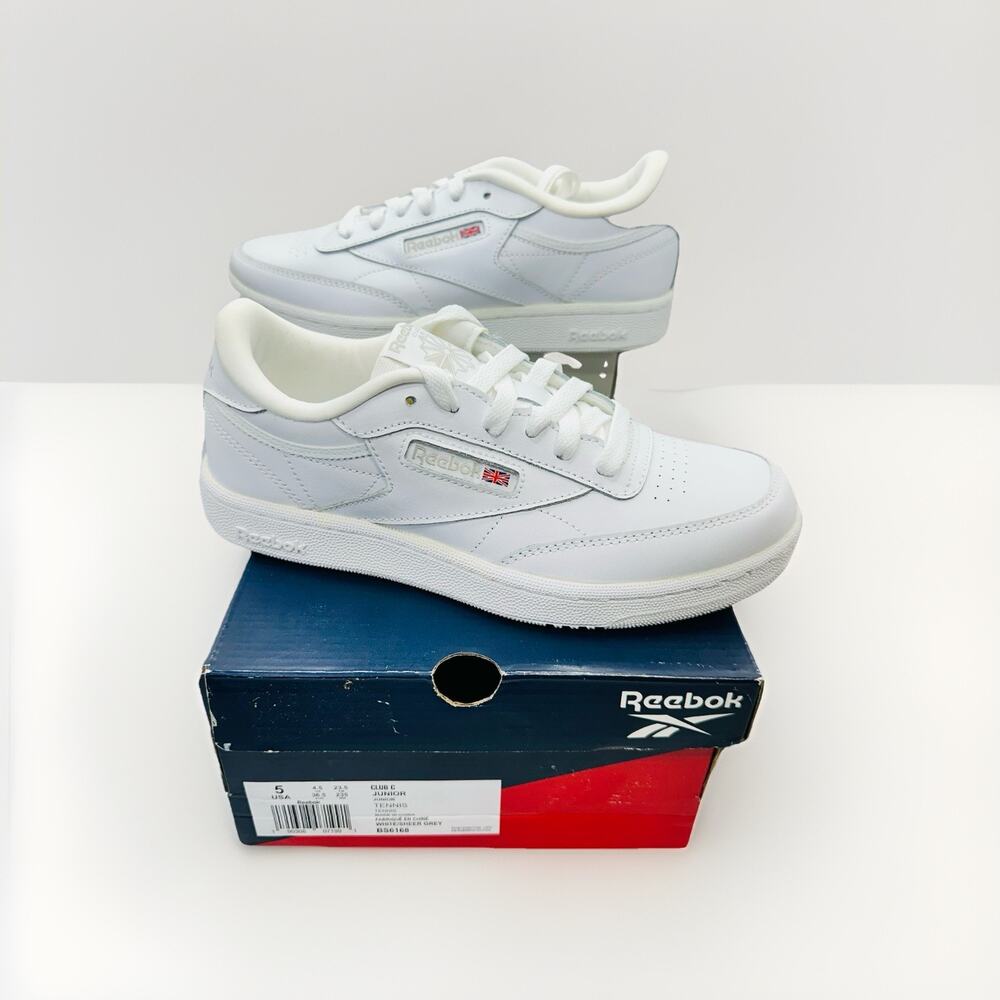 Reebok Club C Junior ‘White/Sheer Grey’ Tennis Shoe (BS6168) | Size 5 Youth